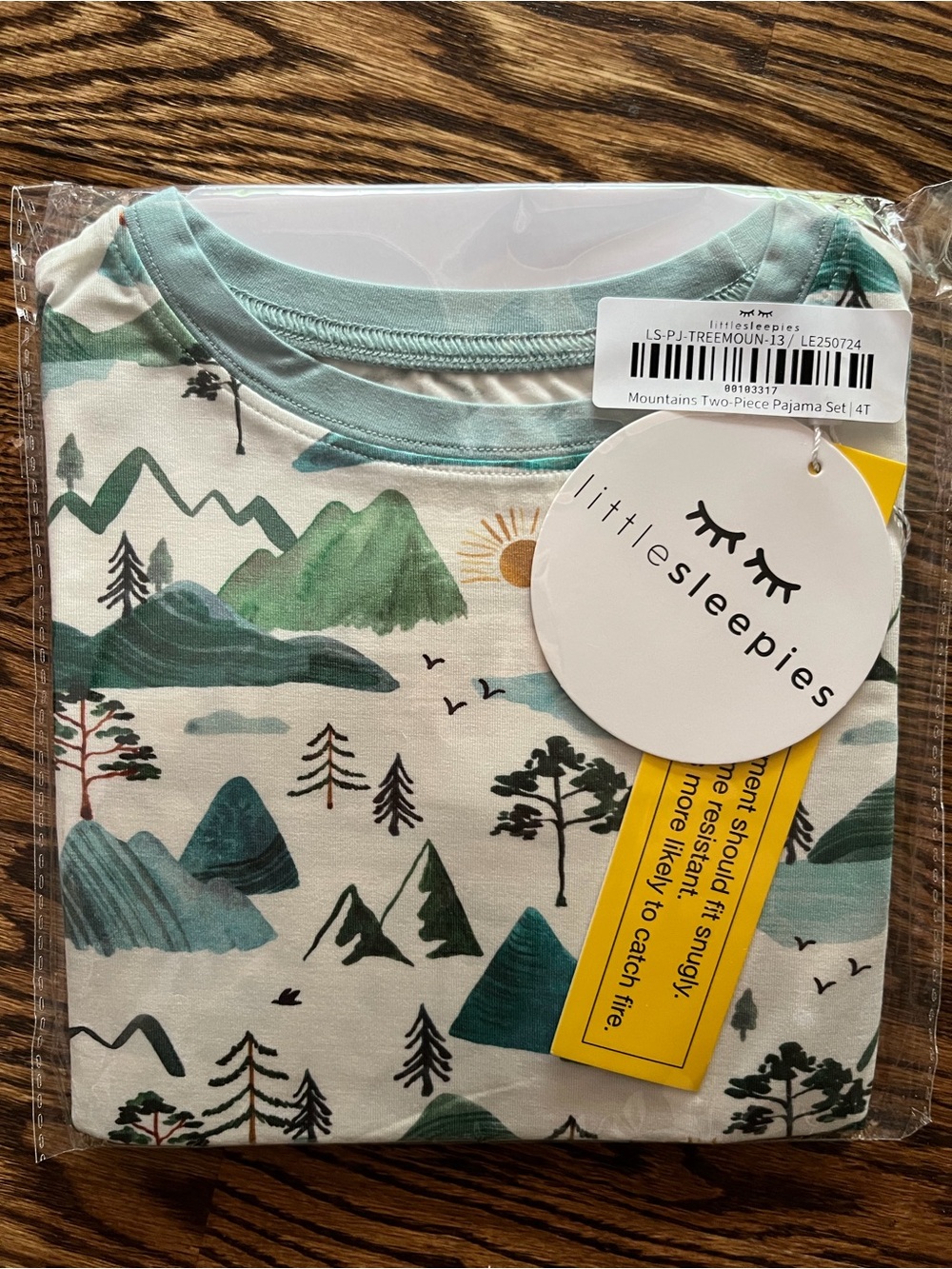 NWT Little Sleepies Pajama Set - Mountains Print - Picture 5 of 7